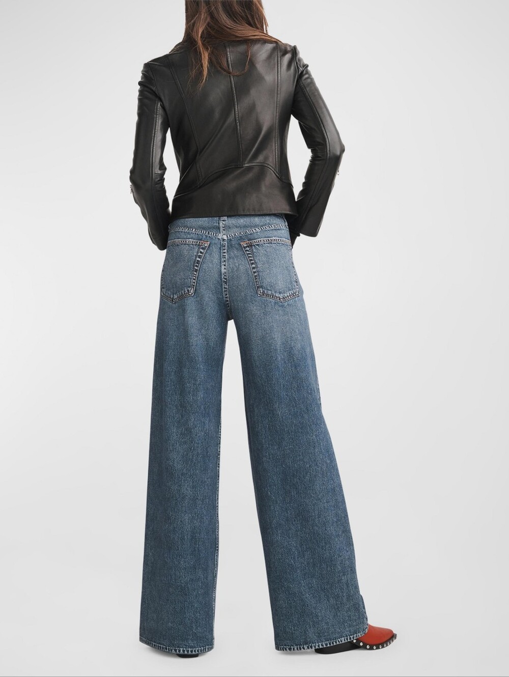 rag & bone Miramar Sofie Cotton Terry Wide-Leg Jeans 29 - Picture 4 of 10